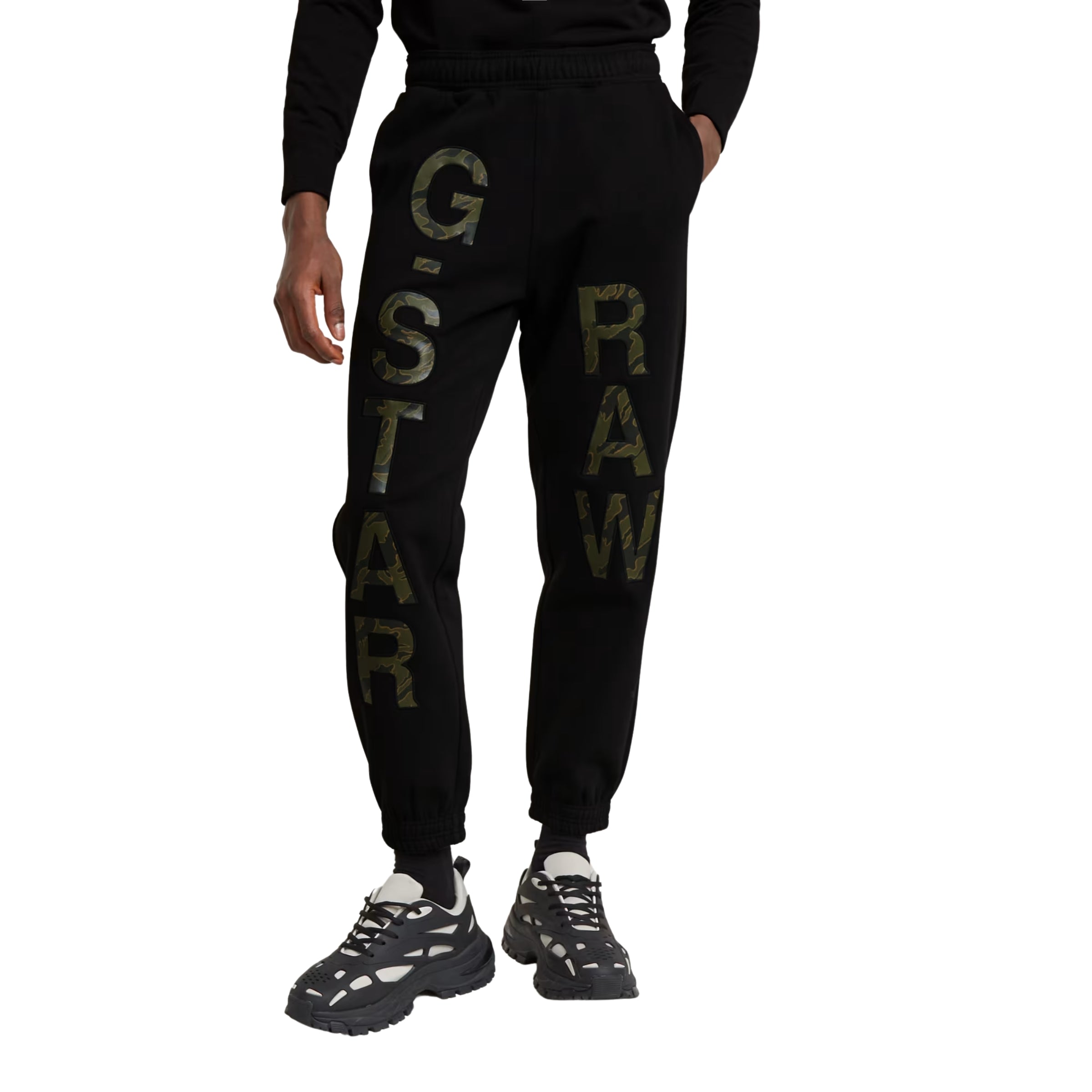 G-Star Track Pants Embro Print Loose Tapered Dark-Black